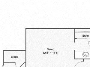 2 bed 2 bath 973 square feet floor plan